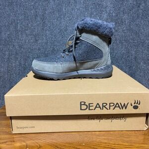 Bearpaw Cheryl Charcoal Gray‎ Wool Fur Lined Winter Boots Women's Size 7 NIB